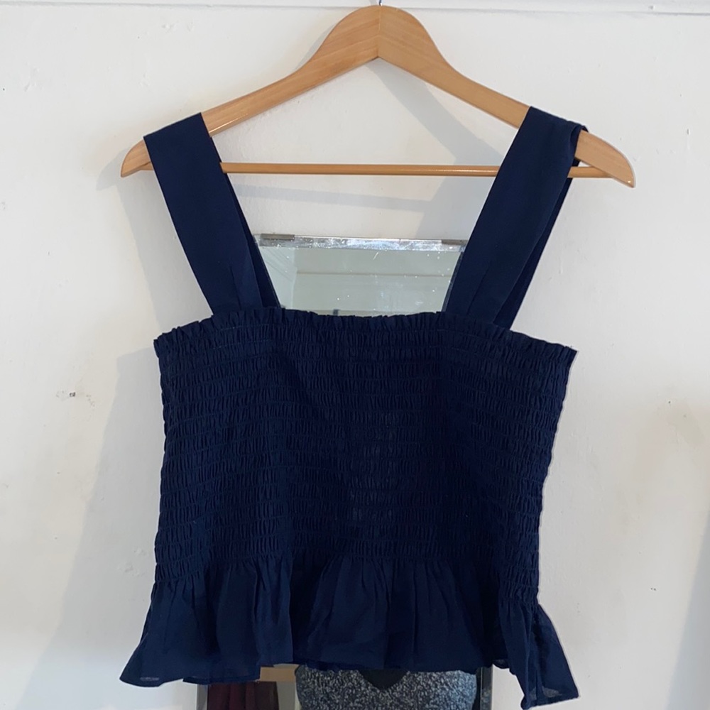 NWT - Cropped & smocked peplum tank - Uniqlo